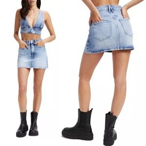 Good American Denim Mini Skirt in Indigo Blue, NWT, Size 2